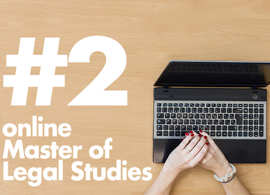The Kline School of Law's online Master of Legal Studies program ranks #2 in the U.S., according to OnlineMasters.com
